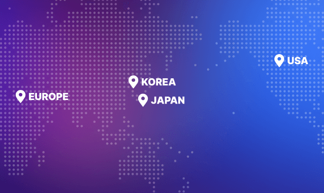 EUROPE, KOREA, JAPAN, USA 지사